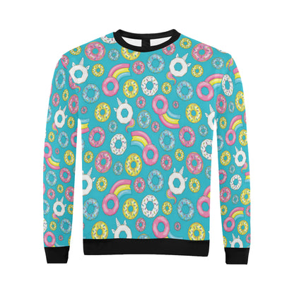 Donut Pattern Print Design DN013 Men Long Sleeve Sweatshirt
