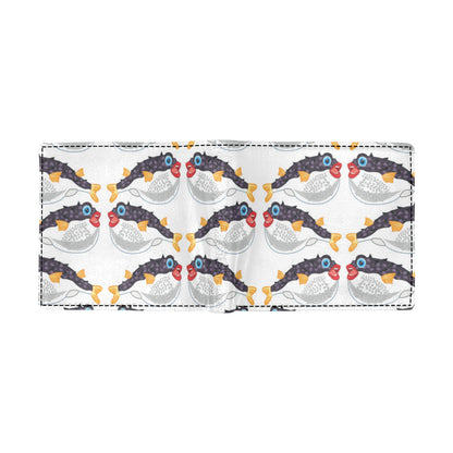 Fugu Pattern Print Design 03 Men's ID Card Wallet