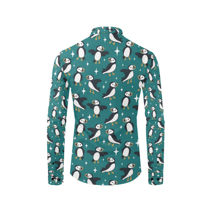 Puffin Pattern Print Design A05 Men's Long Sleeve Shirt