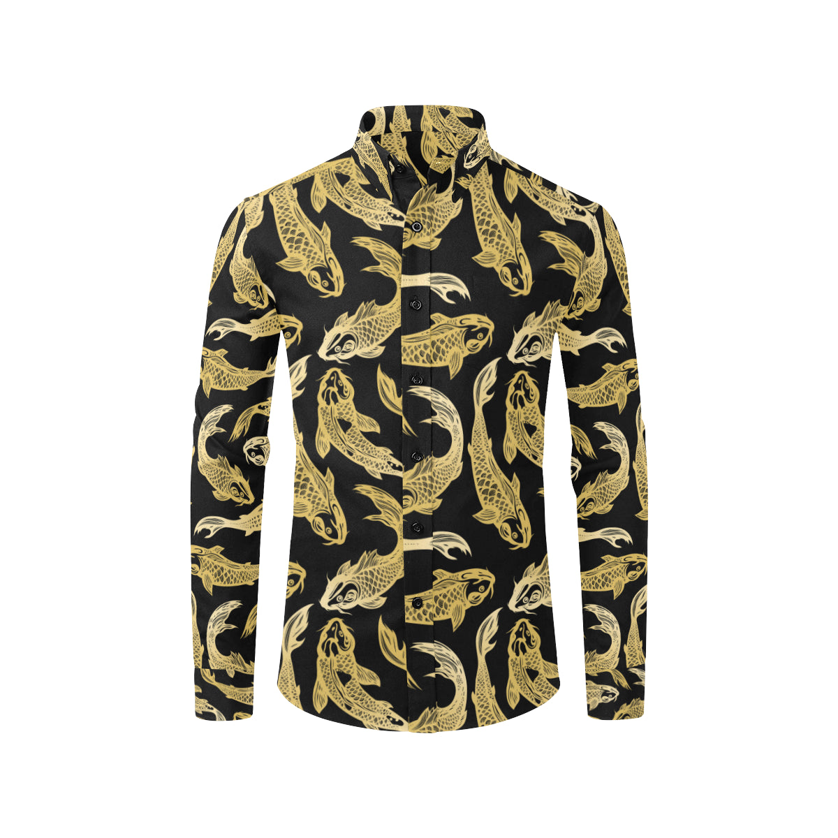 KOI Fish Pattern Print Design 03 Men's Long Sleeve Shirt