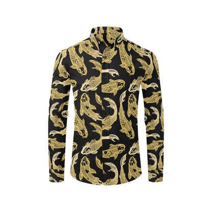 KOI Fish Pattern Print Design 03 Men's Long Sleeve Shirt