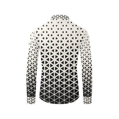 Geometric Black White Pattern Print Design 03 Men's Long Sleeve Shirt