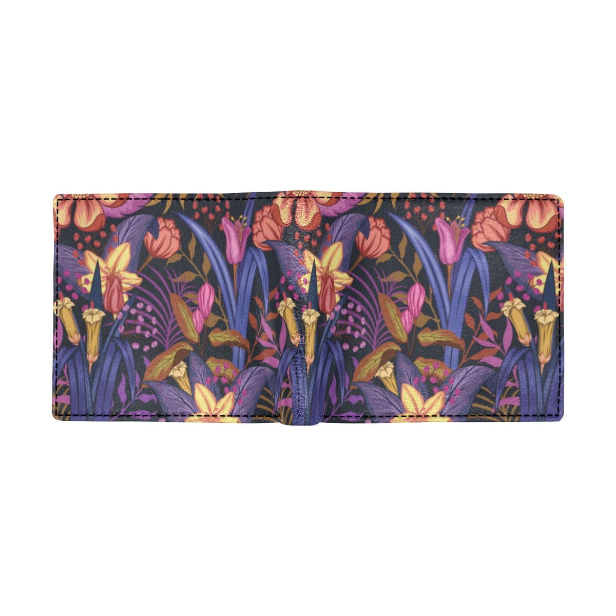Lily Pattern Print Design LY016 Men's ID Card Wallet