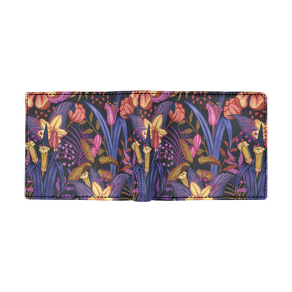 Lily Pattern Print Design LY016 Men's ID Card Wallet