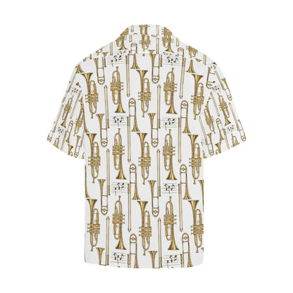 Trombone Pattern Print Design 04 Men's Hawaiian Shirt