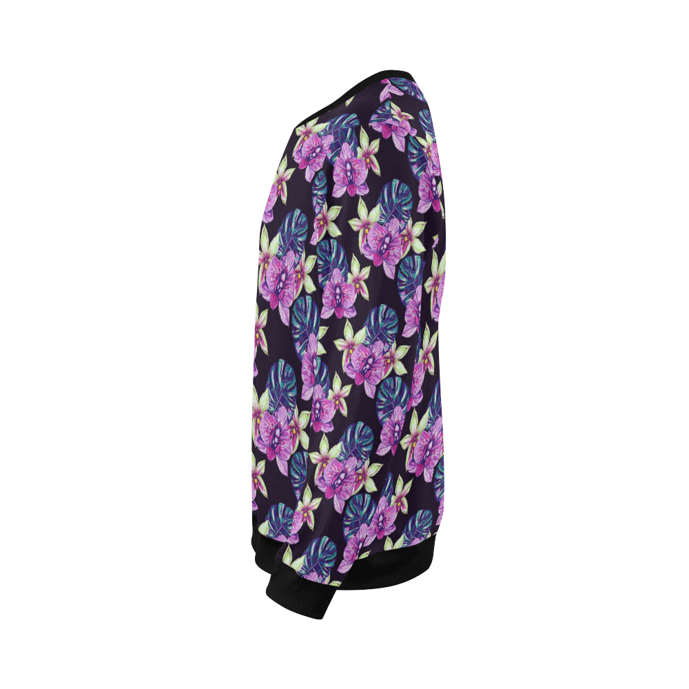 Orchid Pattern Print Design OR010 Men Long Sleeve Sweatshirt