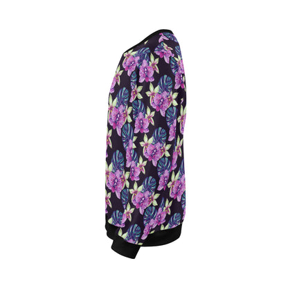 Orchid Pattern Print Design OR010 Men Long Sleeve Sweatshirt