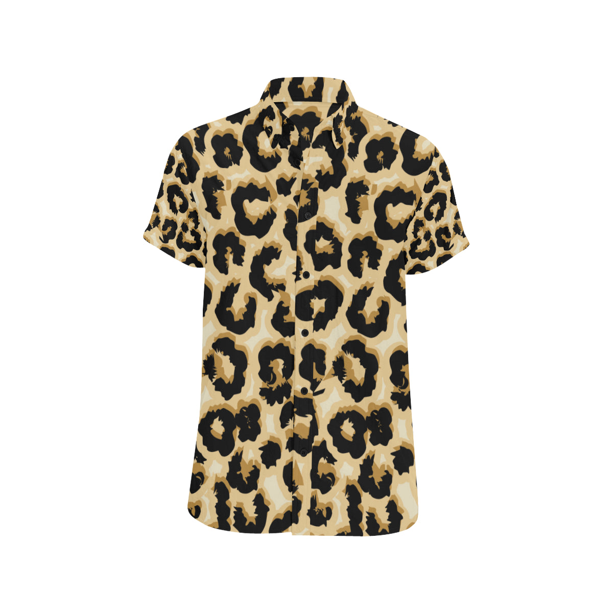 Jaguar Skin Pattern Print Design 02 Men's Short Sleeve Button Up Shirt