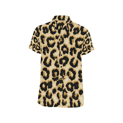 Jaguar Skin Pattern Print Design 02 Men's Short Sleeve Button Up Shirt