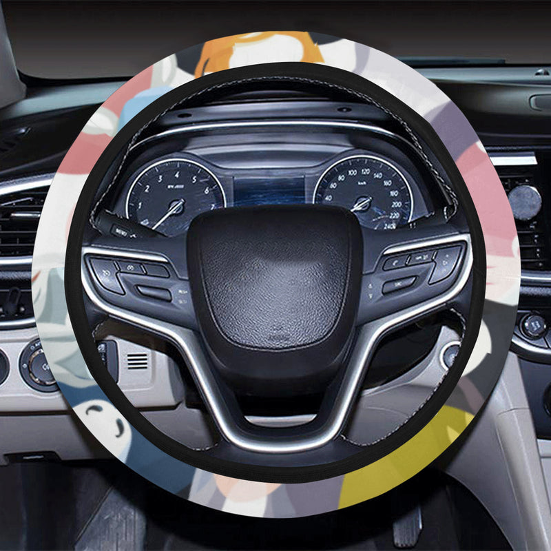 Colorful Horse Pattern Steering Wheel Cover with Elastic Edge