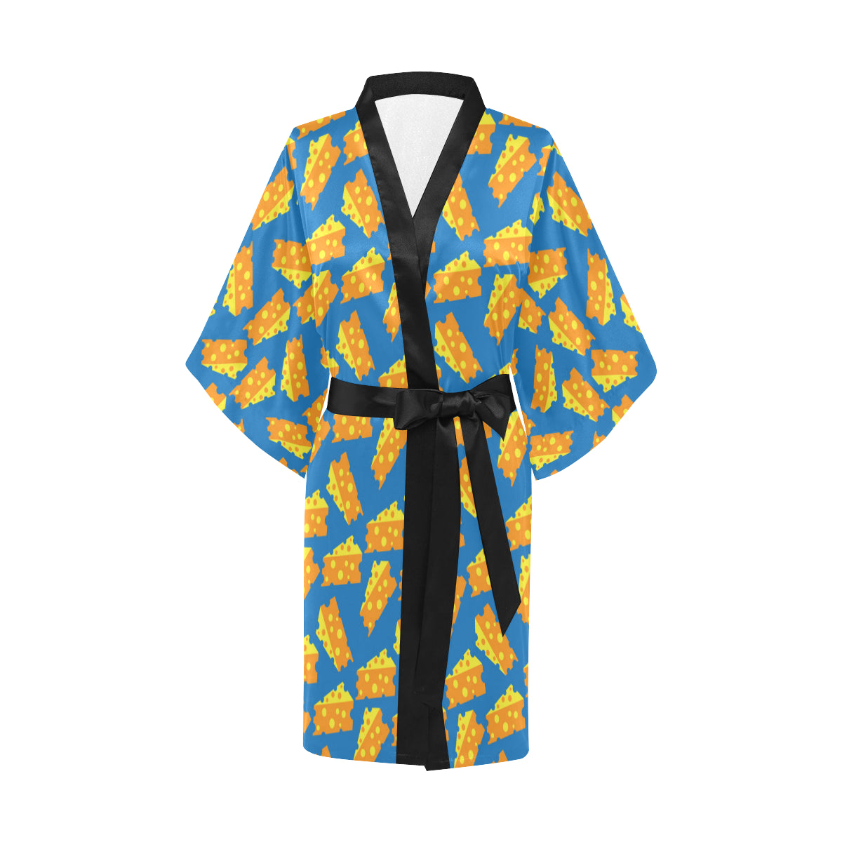Cheese Pattern Print Design 05 Women's Short Kimono