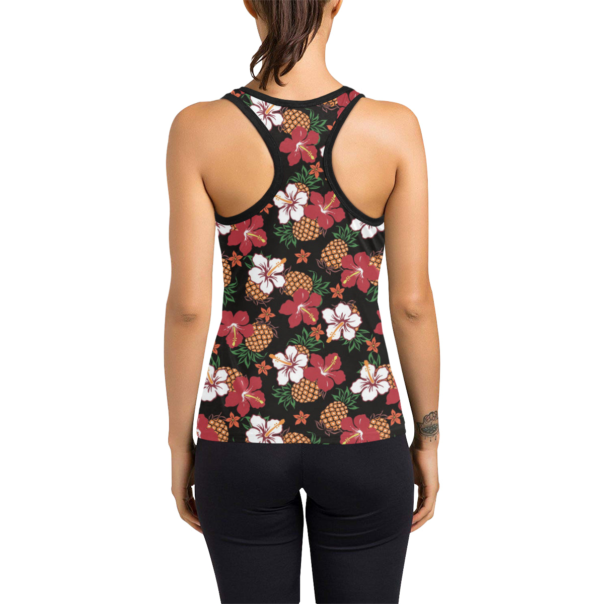 Hawaiian Themed Pattern Print Design H013 Women's Racerback Tank Top