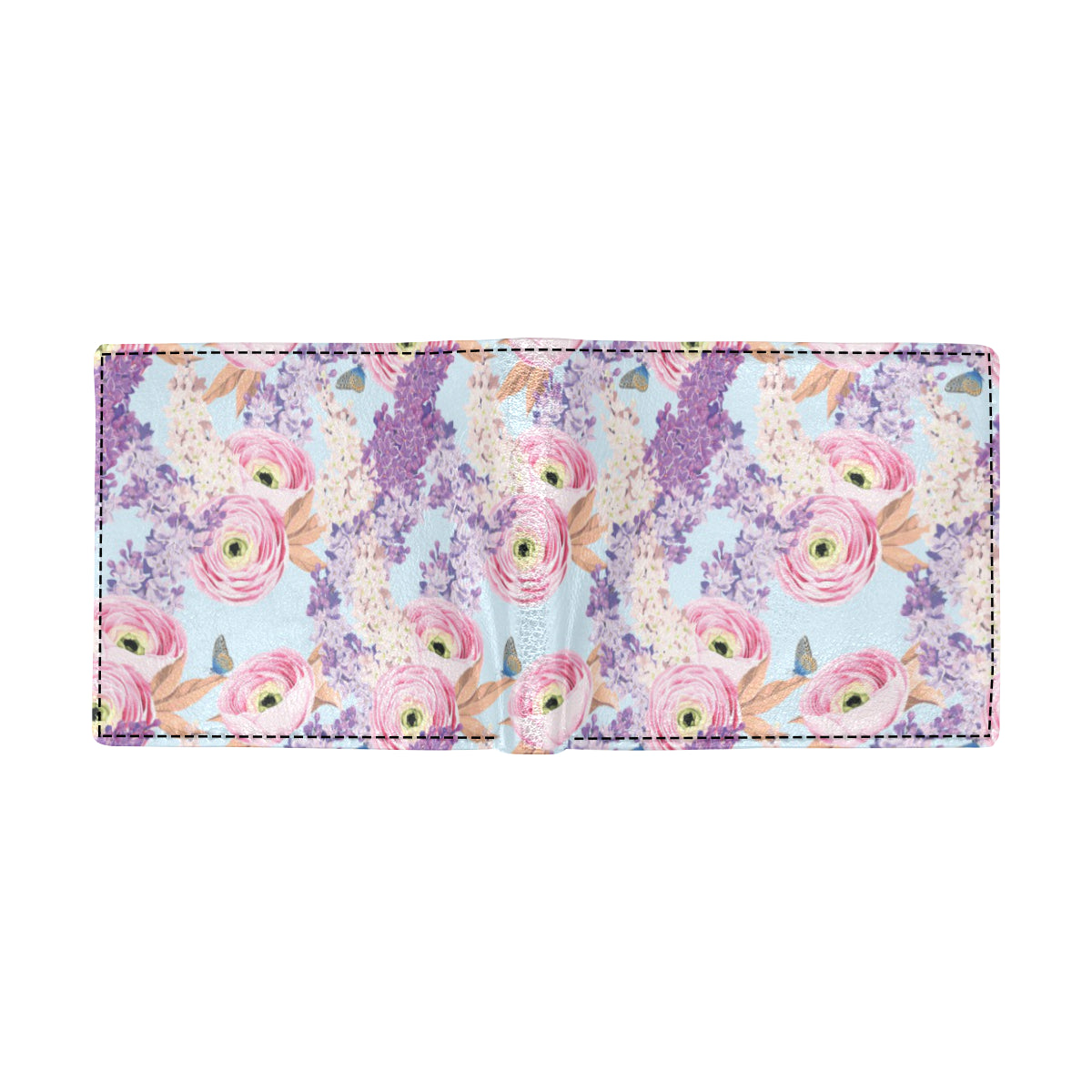 Lilac Pattern Print Design LI03 Men's ID Card Wallet