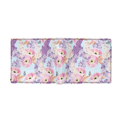 Lilac Pattern Print Design LI03 Men's ID Card Wallet