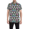 Donut Unicorn Pattern Print Design DN09 Men's Short Sleeve Button Up Shirt