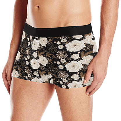 Peony Pattern Print Design A02 Men's Boxer Briefs