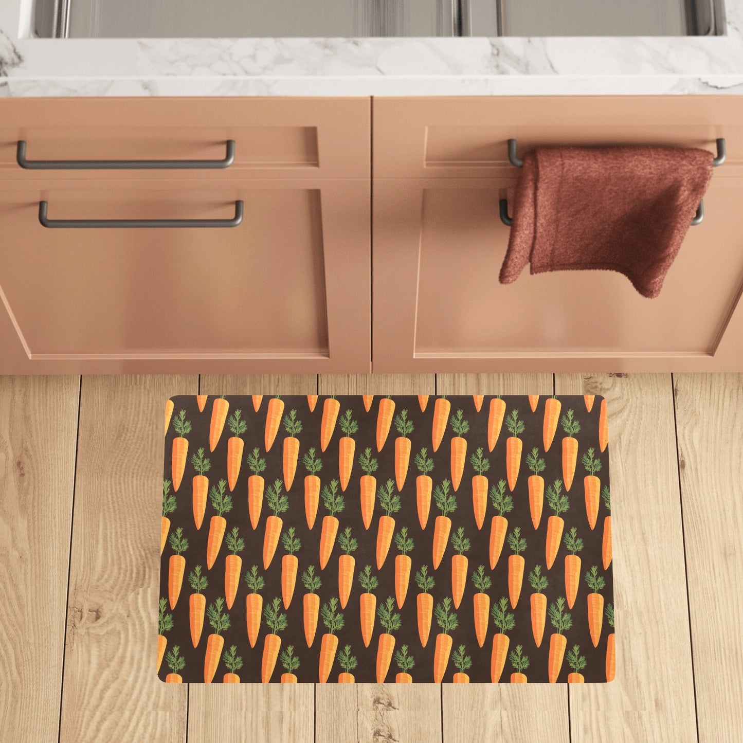 Carrot Pattern Print Design 06 Kitchen Mat