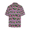 Hibiscus Pink Zigzag Line Pattern Design LKS307 Men's Hawaiian Shirt