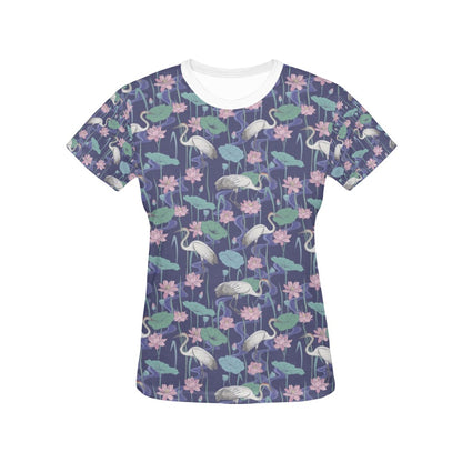Water Lily Print Design LKS306 Women's  T-shirt