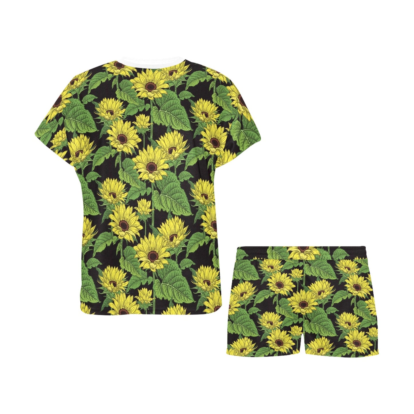 Sunflower Print Design LKS3010 Women's Short Pajama Set