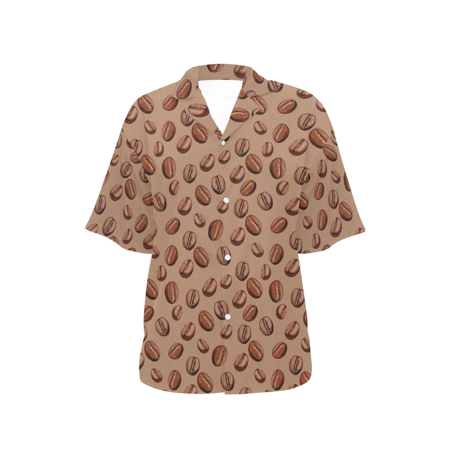 Coffee Pattern Print Design 07 Women's Hawaiian Shirt