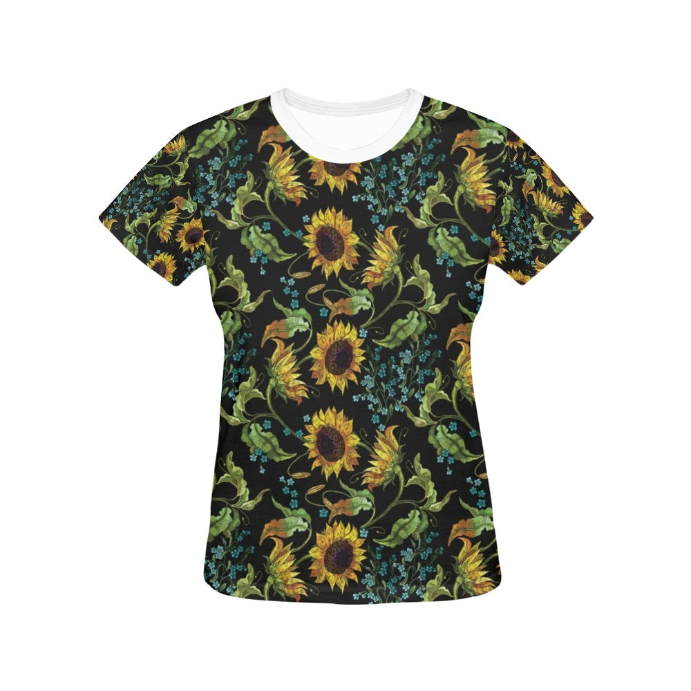 Sunflower Print Design LKS308 Women's  T-shirt