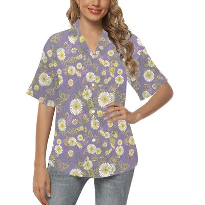 Daisy Pattern Print Design DS011 Women's Hawaiian Shirt