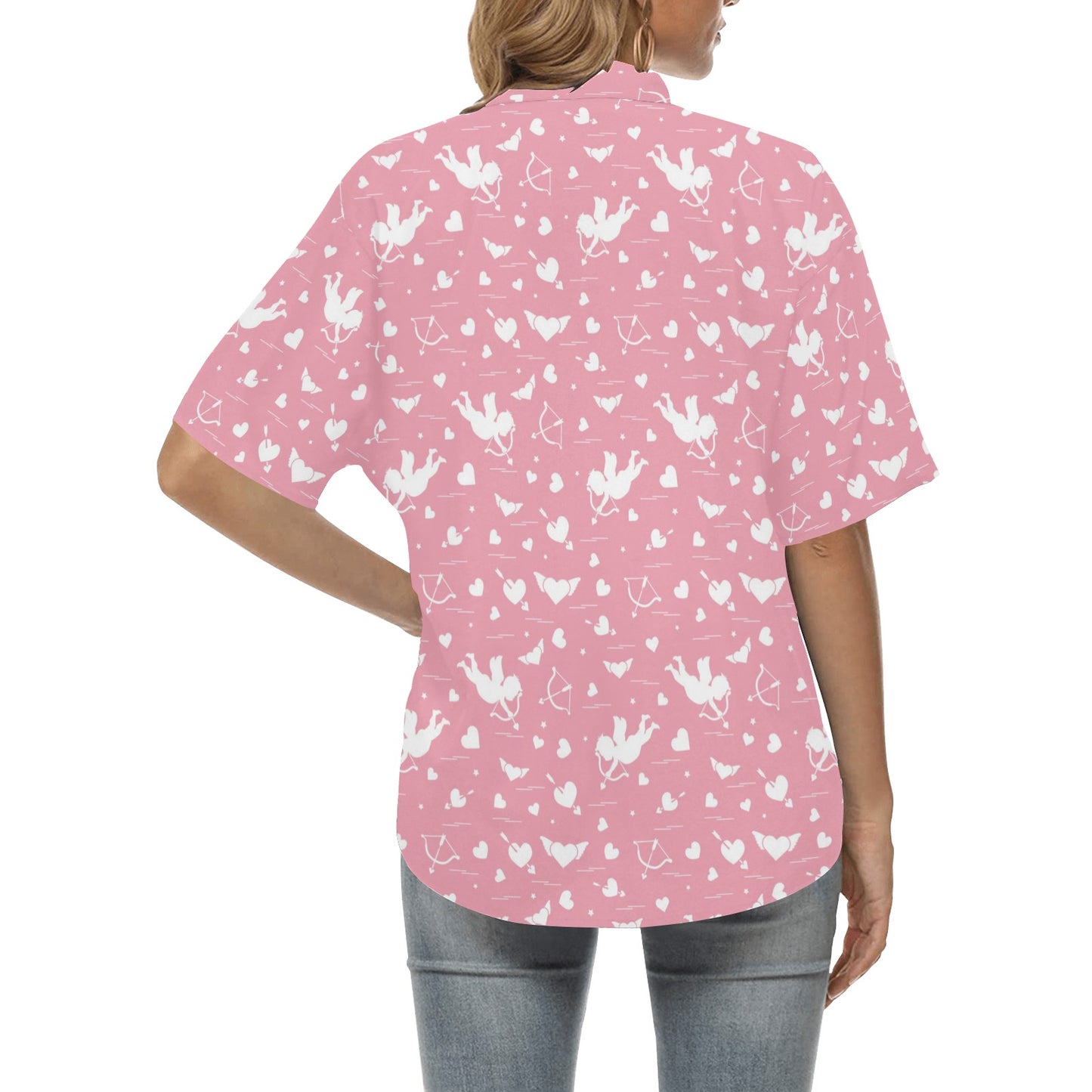 Cupid Pattern Print Design 03 Women's Hawaiian Shirt