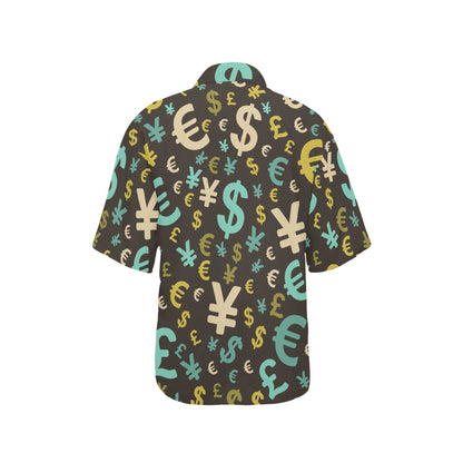 Money Pattern Print Design 01 Women's Hawaiian Shirt