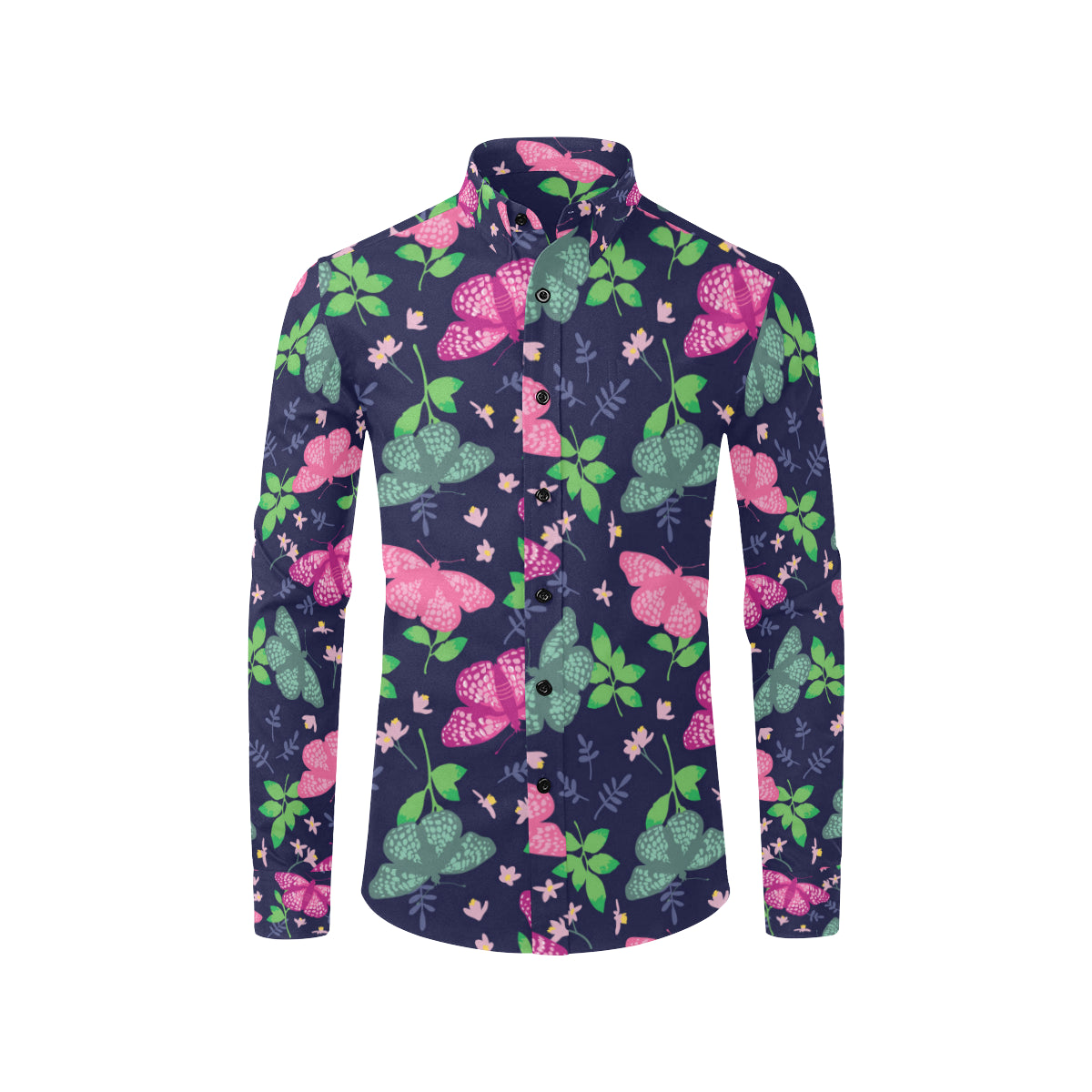 Monarch Butterfly Pattern Print Design 03 Men's Long Sleeve Shirt