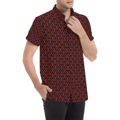 Multiple myeloma Pattern Print Design A01 Men's Short Sleeve Button Up Shirt