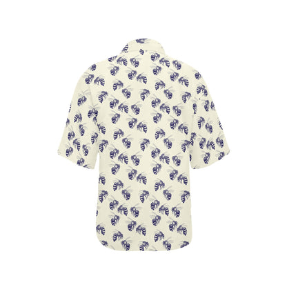 Bee Pattern Print Design 02 Women's Hawaiian Shirt