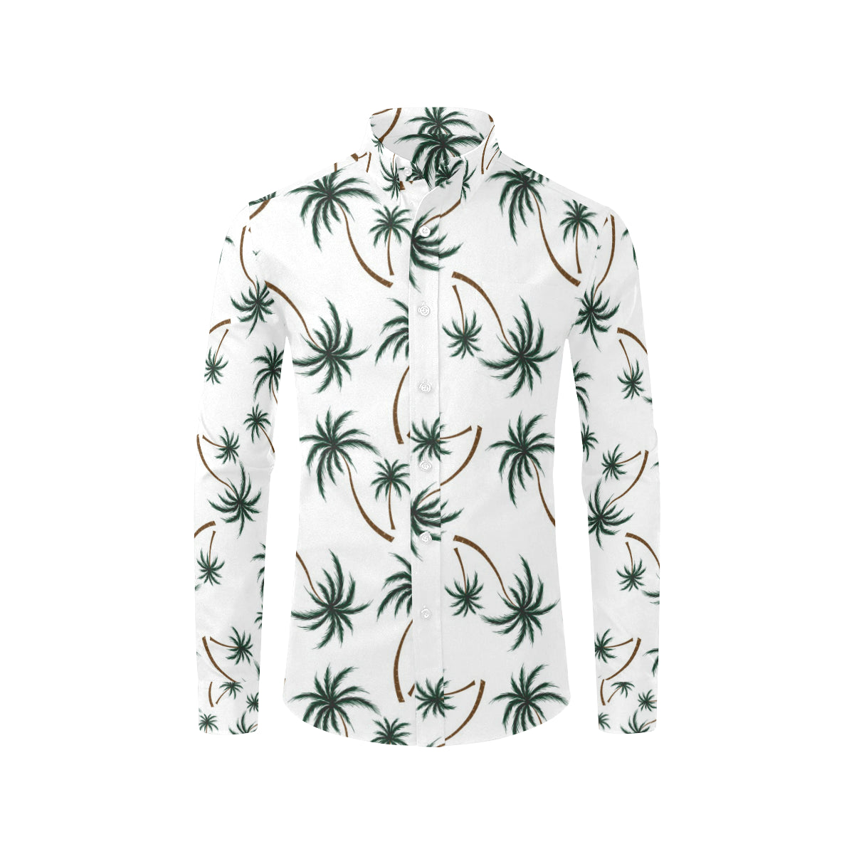Palm Tree Pattern Print Design PT07 Men's Long Sleeve Shirt