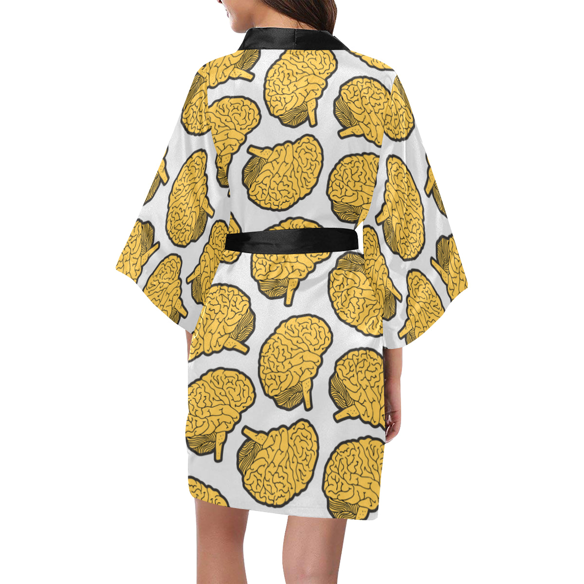 Psychology Pattern Print Design A01 Women's Short Kimono