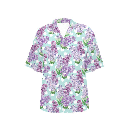 Lilac Pattern Print Design 02 Women's Hawaiian Shirt