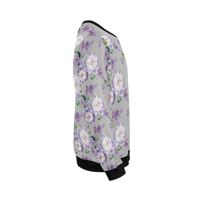 Lilac Pattern Print Design LI07 Men Long Sleeve Sweatshirt
