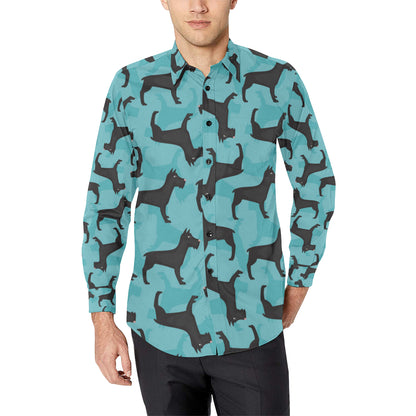 Schnauzers Pattern Print Design A01 Men's Long Sleeve Shirt