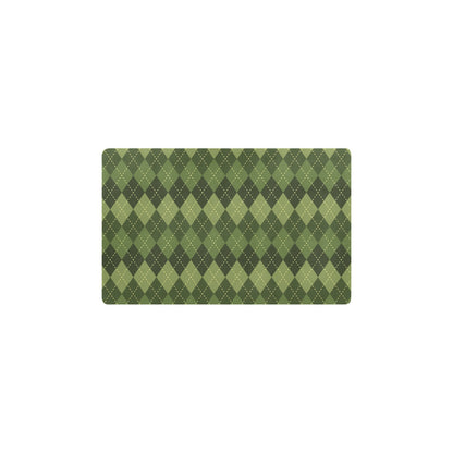 Argyle Green Pattern Print Design 01 Kitchen Mat