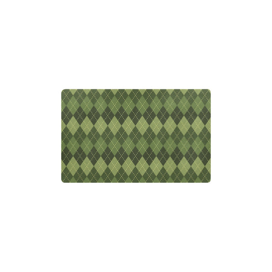 Argyle Green Pattern Print Design 01 Kitchen Mat