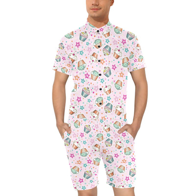 Cupcake Pattern Print Design CP03 Men's Romper