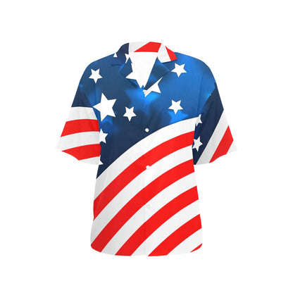 American flag Style Women's Hawaiian Shirt