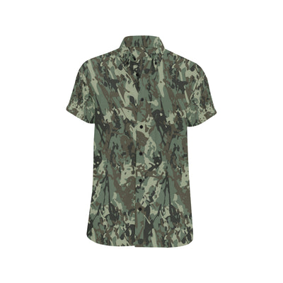 Camouflage Pattern Print Design 06 Men's Short Sleeve Button Up Shirt