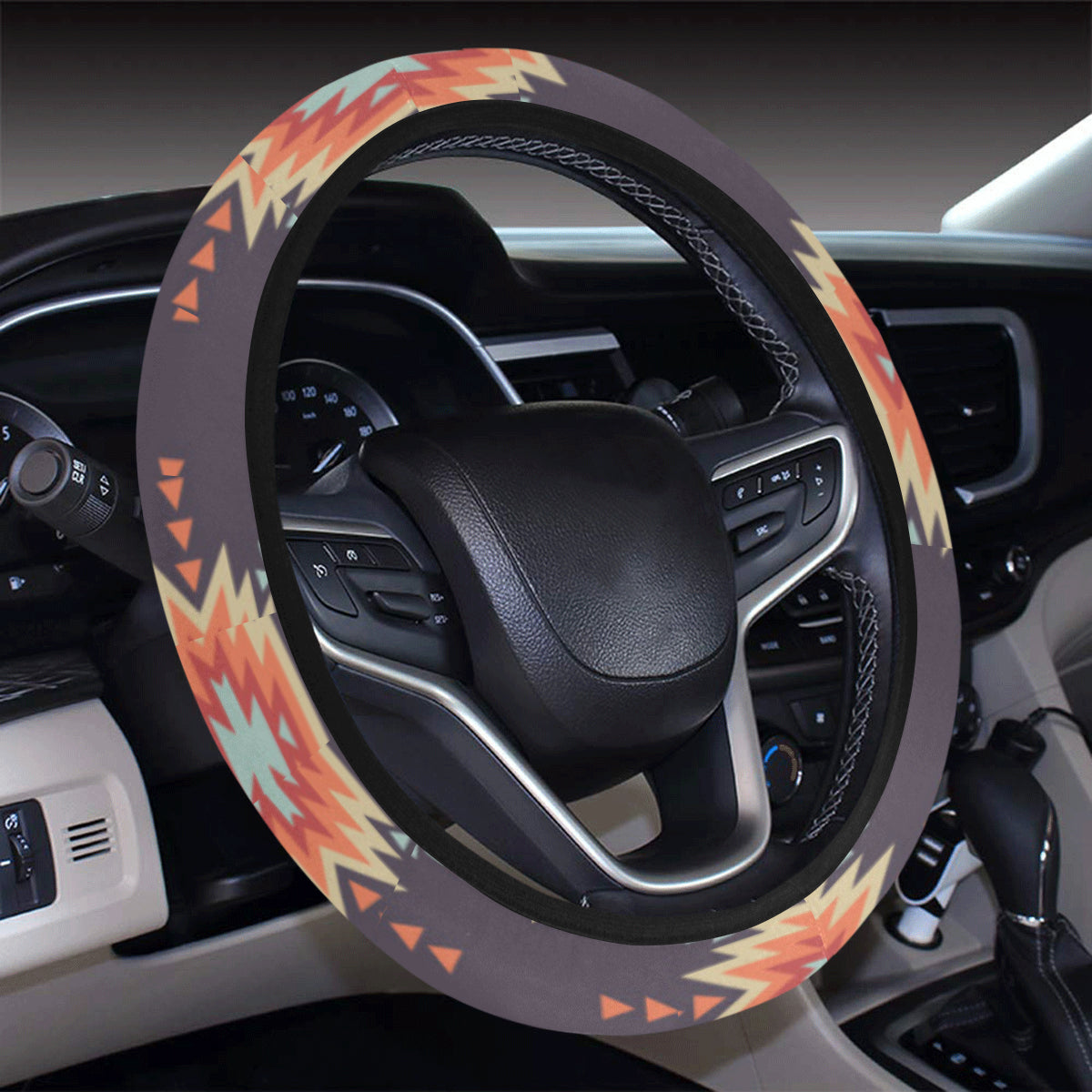 Tribal indians Aztec Steering Wheel Cover with Elastic Edge