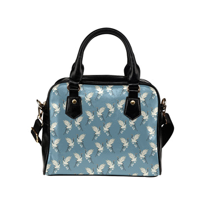 Crane Pattern Print Design 05 Shoulder Handbag