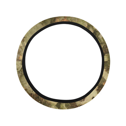 Camo Realistic Tree Texture Print Steering Wheel Cover with Elastic Edge