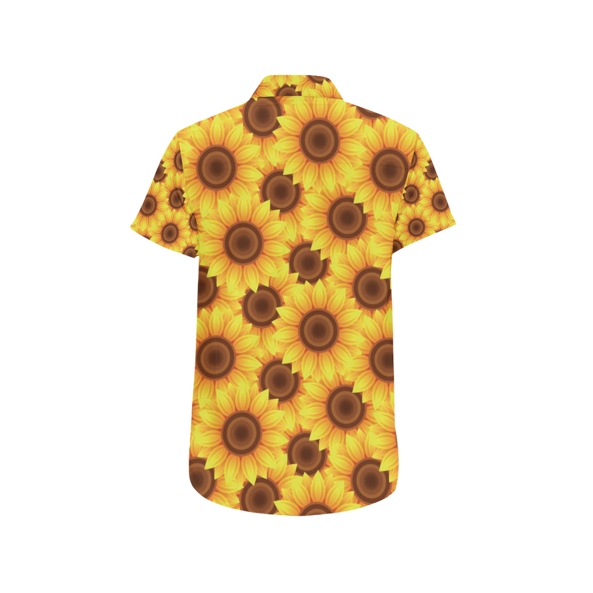 Sunflower Pattern Print Design SF07 Men's Short Sleeve Button Up Shirt