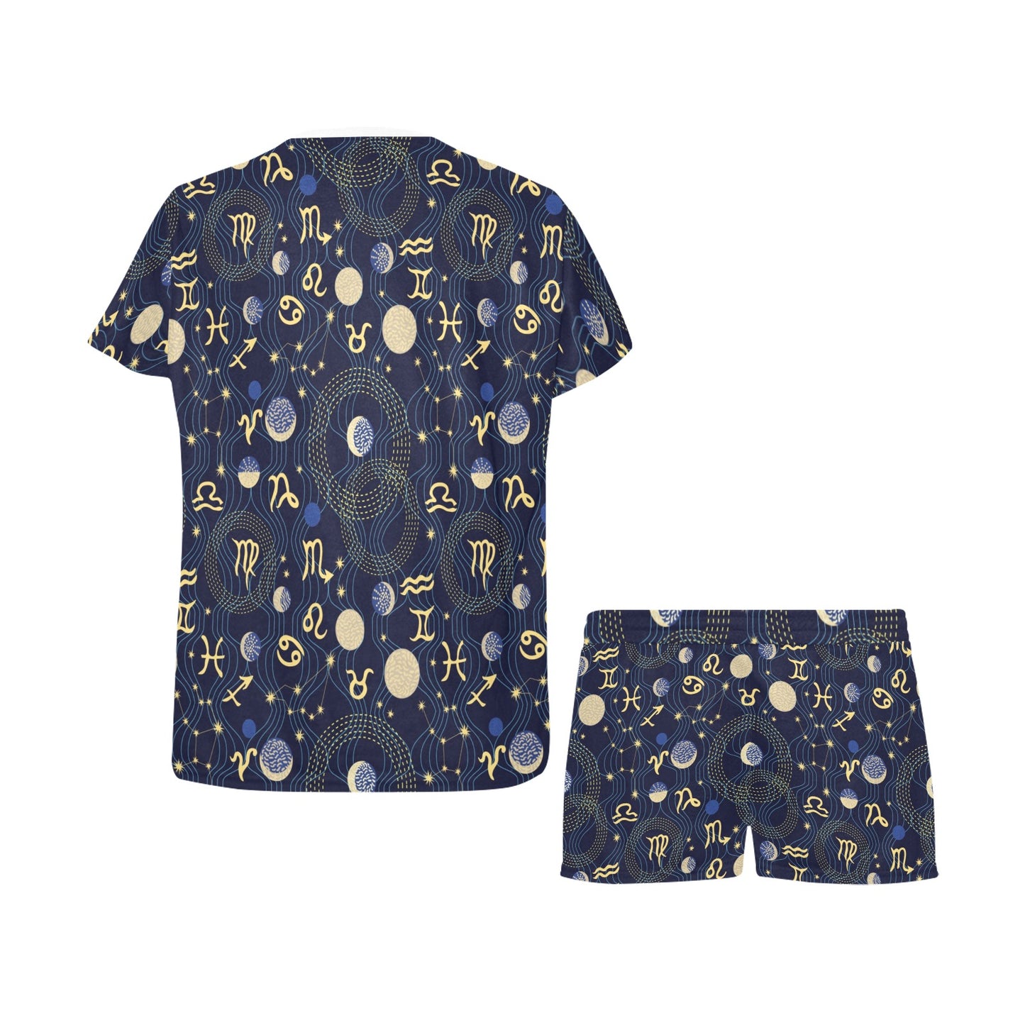 Zodiac Print Design LKS302 Women's Short Pajama Set