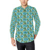 Palm Tree Hawaiian Themed Design Print Men's Long Sleeve Shirt