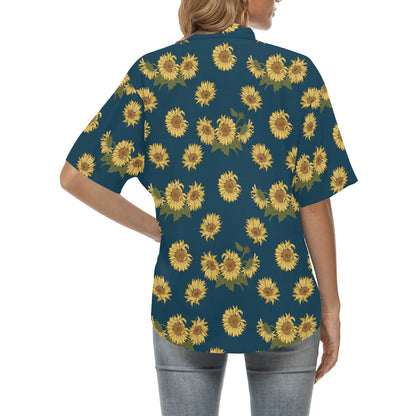 Sunflower Print Design LKS305 Women's Hawaiian Shirt