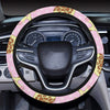 Giraffe Cute Pink Polka Dot Print Steering Wheel Cover with Elastic Edge